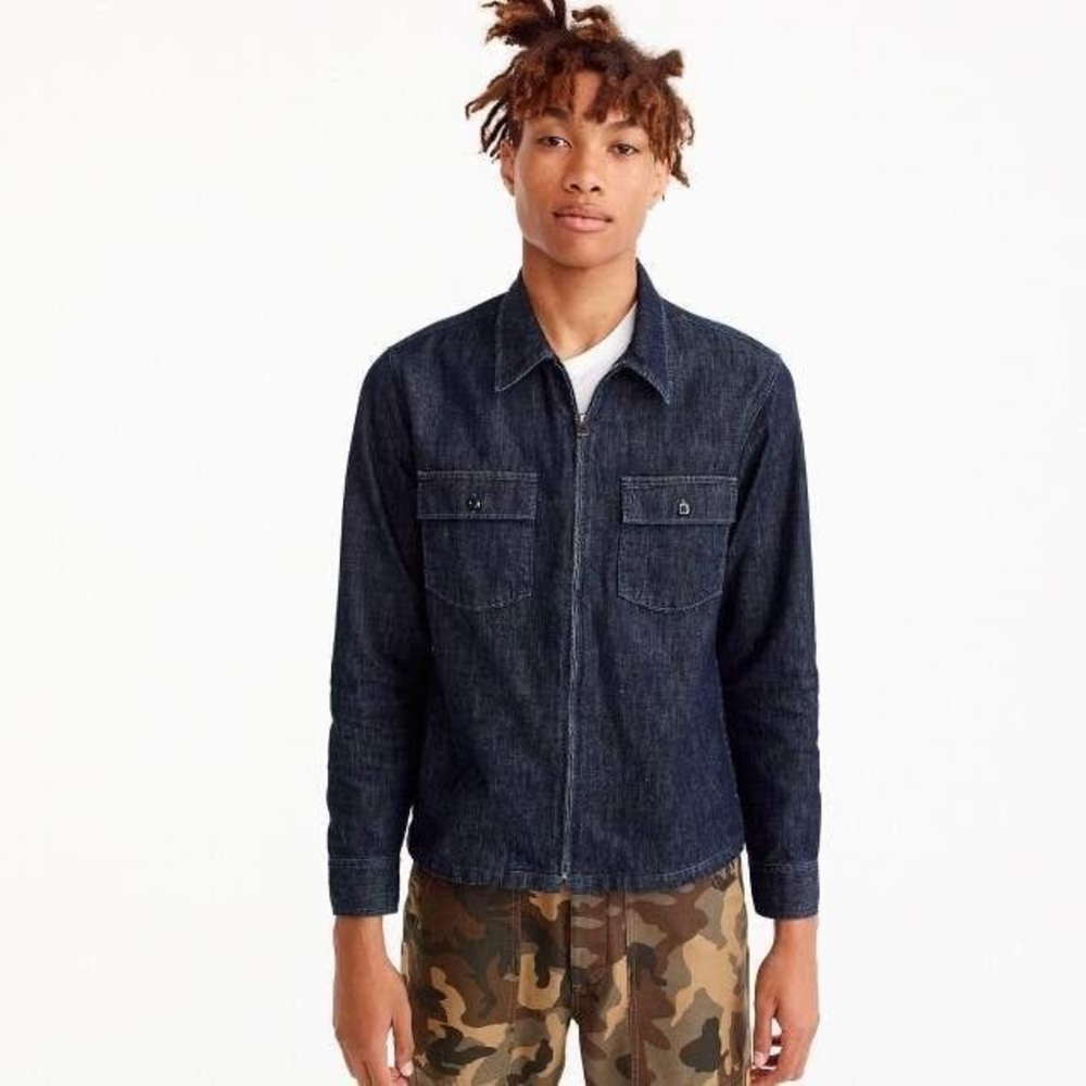 J.Crew Midweight Denim Zip-Front Jacket